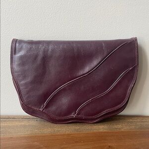 Vintage Burgundy Leather Clutch